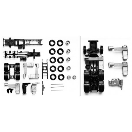 * Herpa Spare Parts 083539  chassis for tractor MAN TGX/TGS 3-axle Content: 2 pcs