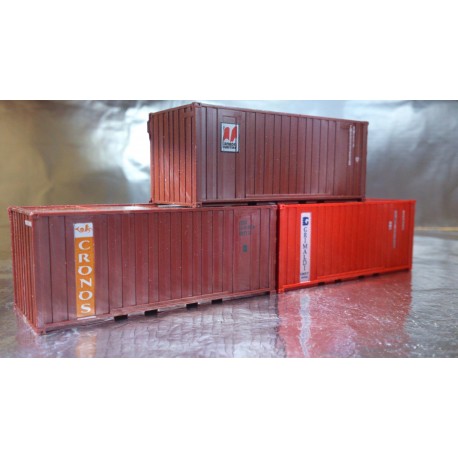 Miniatur Modell 1807 3 Containers Canada Maritime + Grimaldi + Cronos