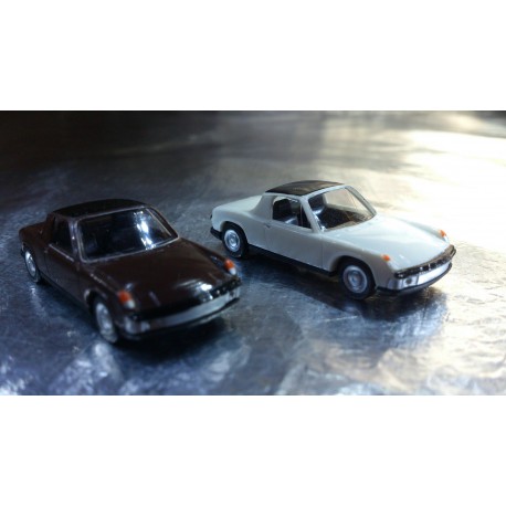 * Herpa 451611-2 VW Porsche 914 2 Car Pack 1:87 HO Scale Brown / White