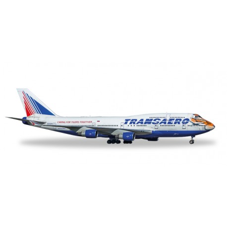 * Herpa Wings 557917  Transaero Boeing 747-400 "Amur Tiger"