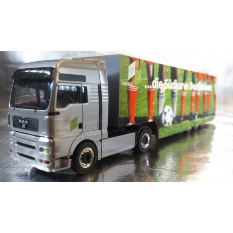 * Herpa Trucks 151573  MAN TGA XXL box semitrailer "Suedkurve" including figures