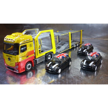 * Herpa 305853 Set A MB Actros Bigspace Eurolohr Cartrans + 3 UK Minis