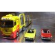 * Herpa 305853 Set B MB Actros Bigspace Eurolohr Cartrans + 2 VW Porsche 924 Cars