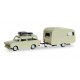 * Herpa Cars 028790  Trabant 601 Universal with roof rack and Qek Junior Caravan