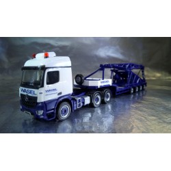 * Herpa Trucks 307253  Mercedes-Benz Arocs low boy semitrailer with boom foot for Liebherr LR 1600/2 "Wasel"