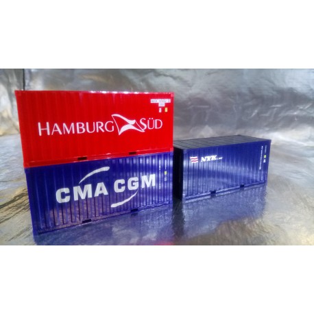 * Herpa Accessories 076432-002  Container-Set 3x20 ft. "NYK / CMA/CGM / Hamburg Süd"
