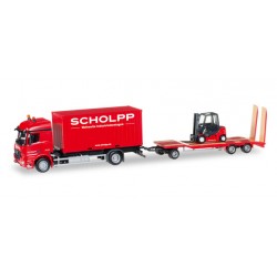 * Herpa Trucks 306232  Mercedes-Benz Arocs container truck with TU3 and fork lifter "Scholpp"