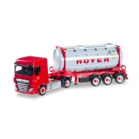 * Herpa Trucks 306072  DAF XF SC Euro 6 chemical tank container semitrailer "HOYER"