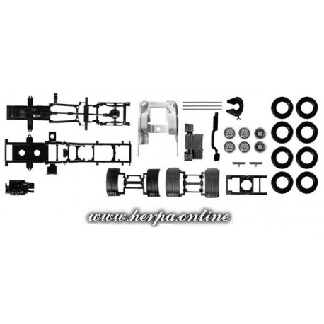 * Herpa Spare Parts 082433  chassis for tractor Scania R forward-stroke 3-axle Content: 2 pcs.