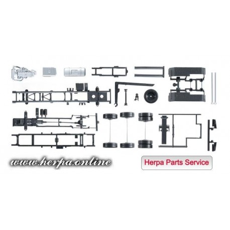 * Herpa Spare Parts 084277  chassis for tractor Mercedes-Benz Actros with roll-off kinematics Content: 2 pieces