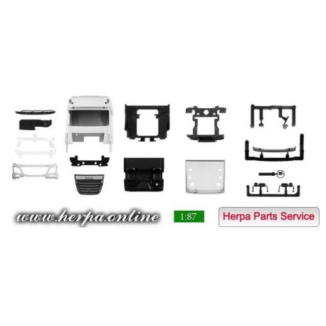 * Herpa Spare Parts 084598  Drivers cab DAF XF SSC Euro 6 without deflector and roof Spoiler Content: 2 pieces