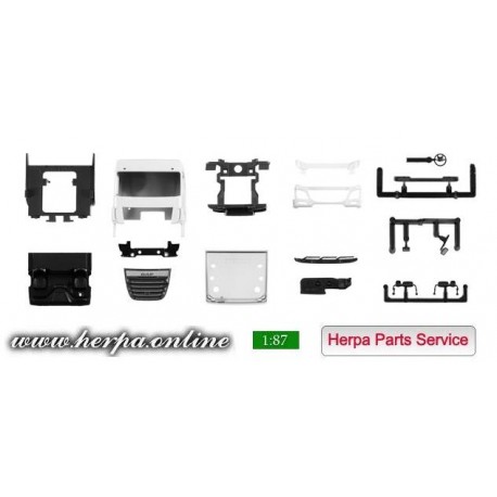 * Herpa Spare Parts 084604  Drivers cab DAF XF SC Euro 6 without deflector and roof spoiler Content: 2 pieces
